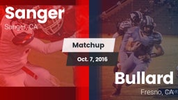 Matchup: Sanger  vs. Bullard  2016