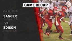 Recap: Sanger  vs. Edison  2016