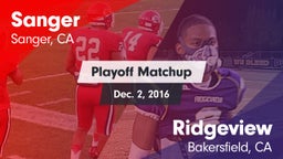 Matchup: Sanger  vs. Ridgeview  2016