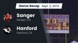 Recap: Sanger  vs. Hanford  2016