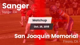 Matchup: Sanger  vs. San Joaquin Memorial  2018