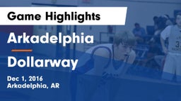 Arkadelphia  vs Dollarway  Game Highlights - Dec 1, 2016