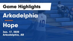 Arkadelphia  vs Hope  Game Highlights - Jan. 17, 2020