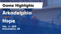 Arkadelphia  vs Hope  Game Highlights - Feb. 11, 2020