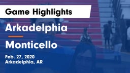 Arkadelphia  vs Monticello  Game Highlights - Feb. 27, 2020