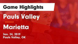 Pauls Valley  vs Marietta  Game Highlights - Jan. 24, 2019