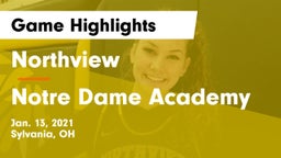 Northview  vs Notre Dame Academy  Game Highlights - Jan. 13, 2021