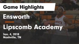 Ensworth  vs Lipscomb Academy Game Highlights - Jan. 4, 2018
