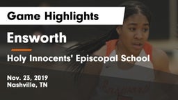Ensworth  vs Holy Innocents' Episcopal School Game Highlights - Nov. 23, 2019