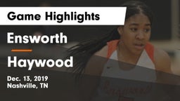 Ensworth  vs Haywood  Game Highlights - Dec. 13, 2019