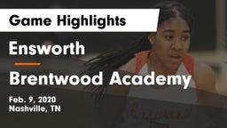 Ensworth  vs Brentwood Academy  Game Highlights - Feb. 9, 2020