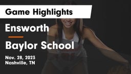 Ensworth  vs Baylor School Game Highlights - Nov. 28, 2023