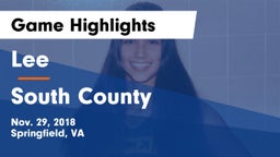 Lee  vs South County  Game Highlights - Nov. 29, 2018