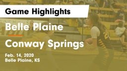 Belle Plaine  vs Conway Springs  Game Highlights - Feb. 14, 2020