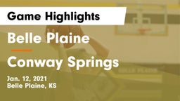 Belle Plaine  vs Conway Springs  Game Highlights - Jan. 12, 2021
