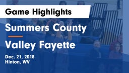 Summers County  vs Valley Fayette Game Highlights - Dec. 21, 2018