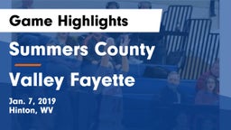 Summers County  vs Valley Fayette Game Highlights - Jan. 7, 2019