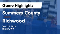 Summers County  vs Richwood Game Highlights - Jan. 23, 2019