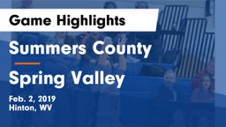 Summers County  vs Spring Valley Game Highlights - Feb. 2, 2019