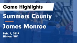 Summers County  vs James Monroe Game Highlights - Feb. 4, 2019