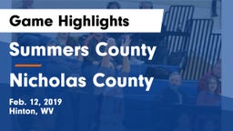 Summers County  vs Nicholas County  Game Highlights - Feb. 12, 2019