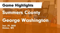 Summers County  vs George Washington  Game Highlights - Jan. 29, 2020
