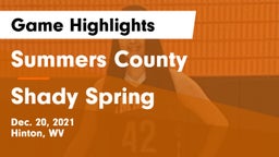 Summers County  vs Shady Spring  Game Highlights - Dec. 20, 2021