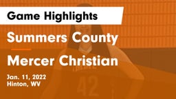 Summers County  vs Mercer Christian Game Highlights - Jan. 11, 2022