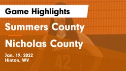 Summers County  vs Nicholas County  Game Highlights - Jan. 19, 2022