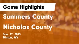 Summers County  vs Nicholas County  Game Highlights - Jan. 27, 2023