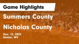 Summers County  vs Nicholas County  Game Highlights - Dec. 12, 2023