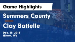 Summers County  vs Clay Battelle   Game Highlights - Dec. 29, 2018