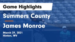 Summers County  vs James Monroe   Game Highlights - March 29, 2021