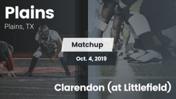 Matchup: Plains  vs. Clarendon (at Littlefield) 2019