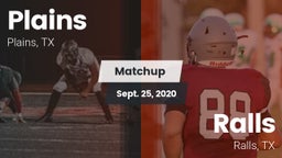 Matchup: Plains  vs. Ralls  2020