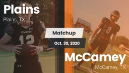 Matchup: Plains  vs. McCamey  2020