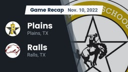Recap: Plains  vs. Ralls  2022