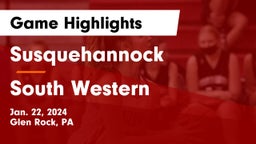 Susquehannock  vs South Western  Game Highlights - Jan. 22, 2024