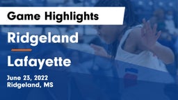 Ridgeland  vs Lafayette  Game Highlights - June 23, 2022