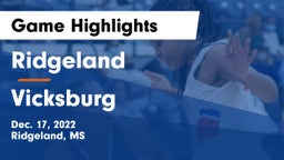 Ridgeland  vs Vicksburg  Game Highlights - Dec. 17, 2022