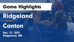 Ridgeland  vs Canton  Game Highlights - Dec. 27, 2023