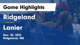 Ridgeland  vs Lanier  Game Highlights - Dec. 30, 2023