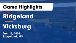 Ridgeland  vs Vicksburg  Game Highlights - Jan. 13, 2024