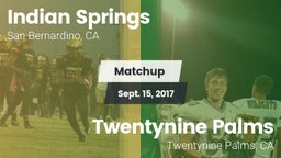 Matchup: Indian Springs HS vs. Twentynine Palms  2017