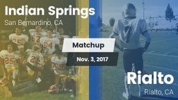 Matchup: Indian Springs HS vs. Rialto  2017