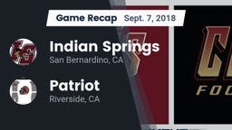 Recap: Indian Springs  vs. Patriot  2018