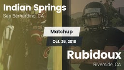 Matchup: Indian Springs HS vs. Rubidoux  2018
