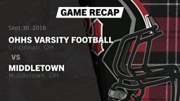 Recap: OHHS Varsity Football vs. Middletown  2016
