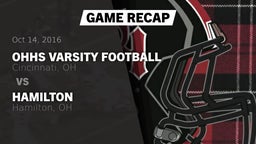 Recap: OHHS Varsity Football vs. Hamilton  2016