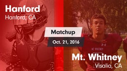 Matchup: Hanford  vs. Mt. Whitney  2016